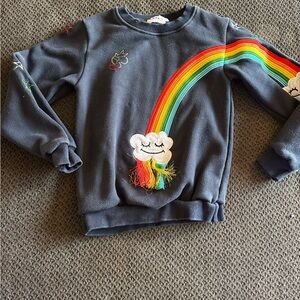 Lola + The Boys Rainbow Cloud Sweatshirt - Gray